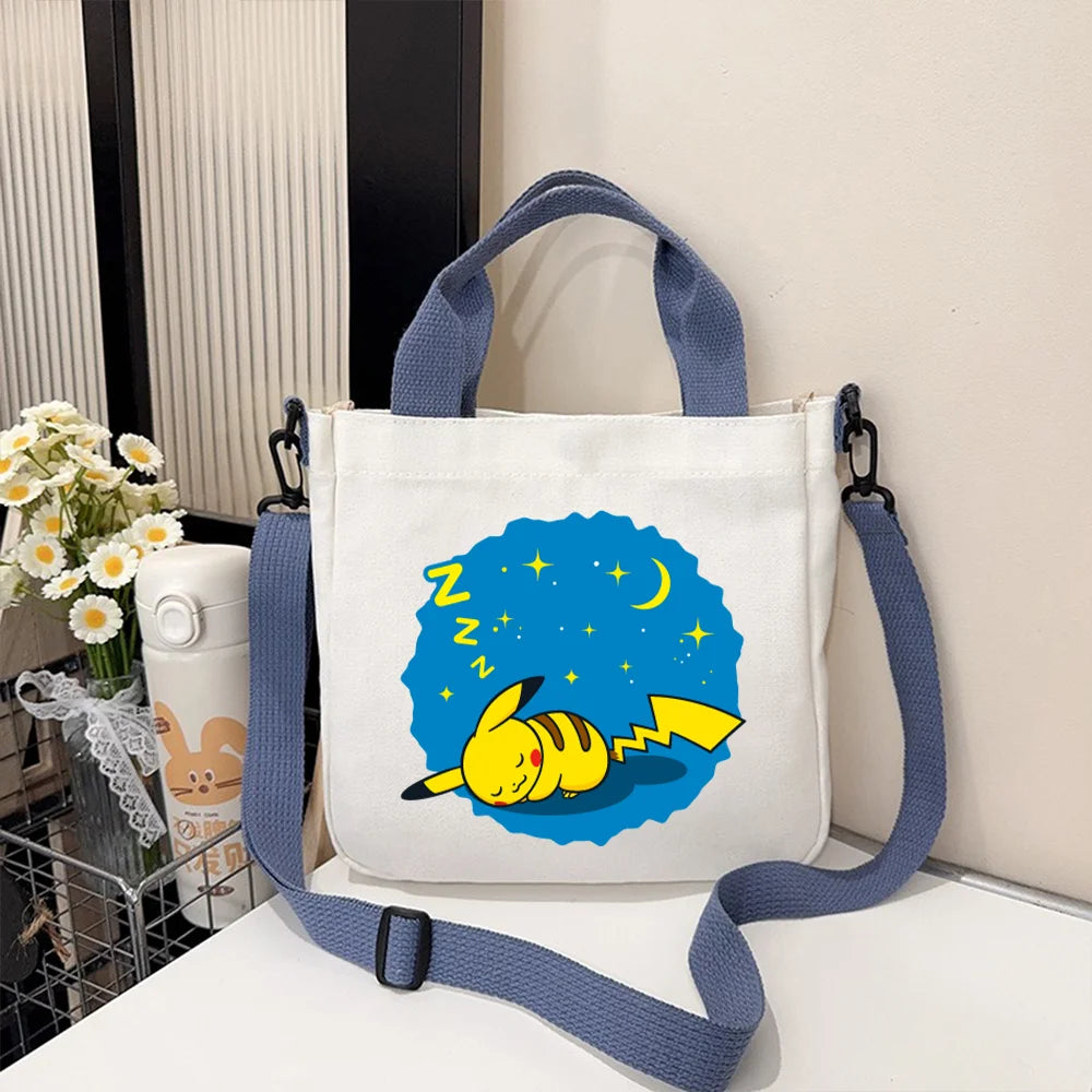 Pokémon Handbag Cartoon Children's Shoulder Bag Boys Girls Tote Bag Child Canvas Handbags Anime Crossbody Bag New Kids Gifts
