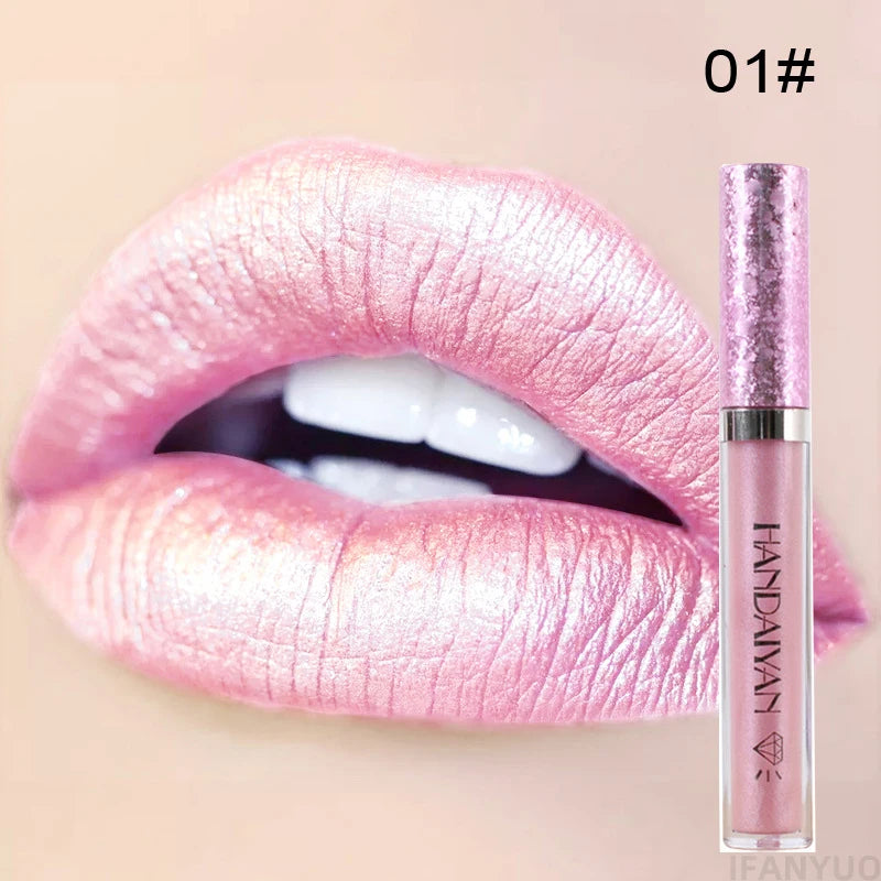 6 Colors Waterproof Nude Pink Glitter Lipstick Makeup Long Lasting Velve Red Sexy Shimmer Lipsticks Cosmetics Beauty