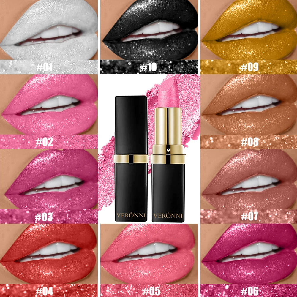 High Pigmented Shiny Lipstick,Stain Resistant,Long-Lasting,Glossy Waterproof Lipstick Shimmering Makeup Valentine'S Day Gift