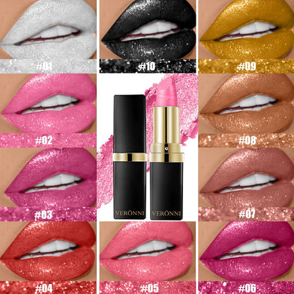 High Pigmented Shiny Lipstick,Stain Resistant,Long-Lasting,Glossy Waterproof Lipstick Shimmering Makeup Valentine'S Day Gift