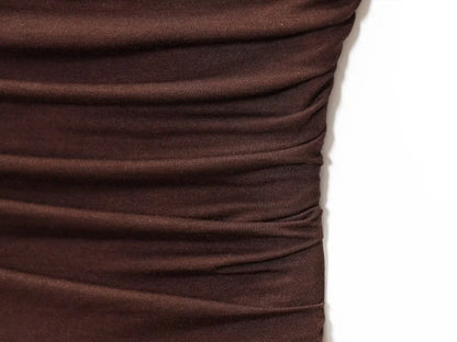 ETJ 2025  women's new dress elegant sexy off-shoulder fashion pleats details slimming strapless dress