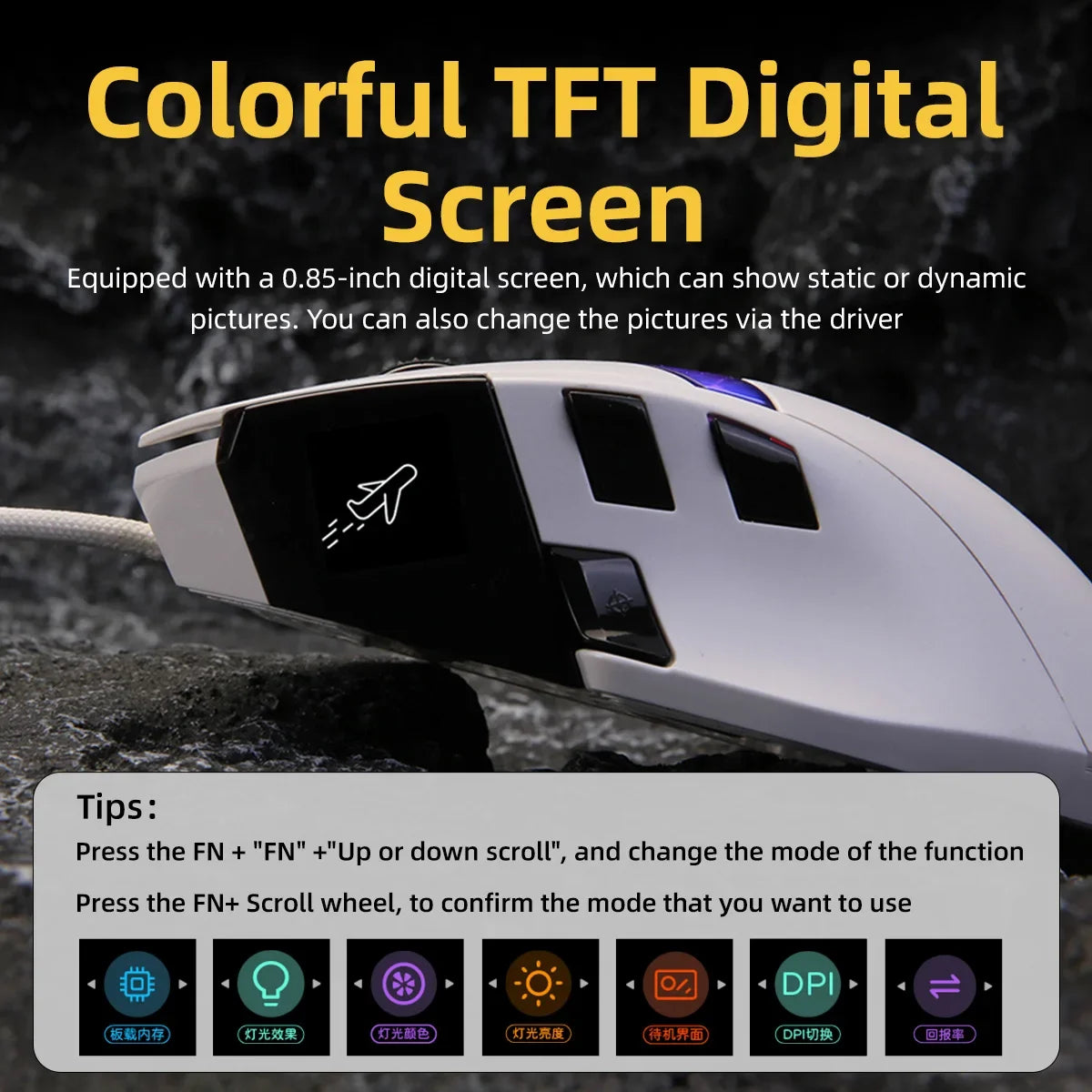 DAREU A980 Wired Gaming Mouse 8KHz 26000 DPI PAW3395 RGB Optical Sensor Ergonomic Programmable Mice for PC Laptop Gamer