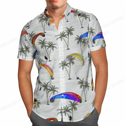 Summer Hawaiian Shirts Fish Printed Shirt Men Women Fashion Short Sleeve Blouse Men's Vocation Lapel Beach Camisas Sea