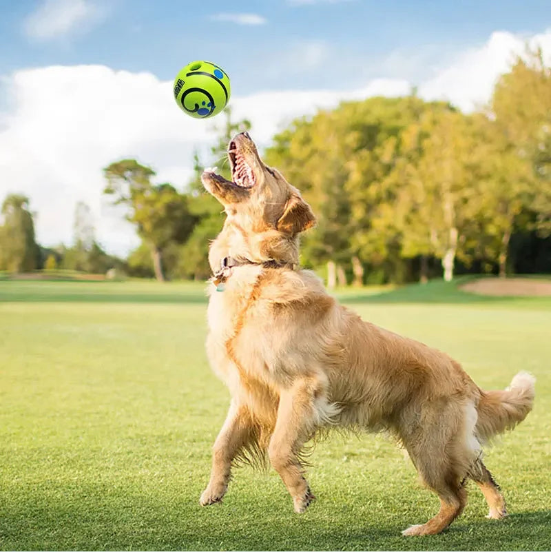 Wobble Wag Giggle Glow Ball Interactive Dog Attention Toy Fun Giggle Sounds Ball When Rolled or Shaken for Pet Dog Fun