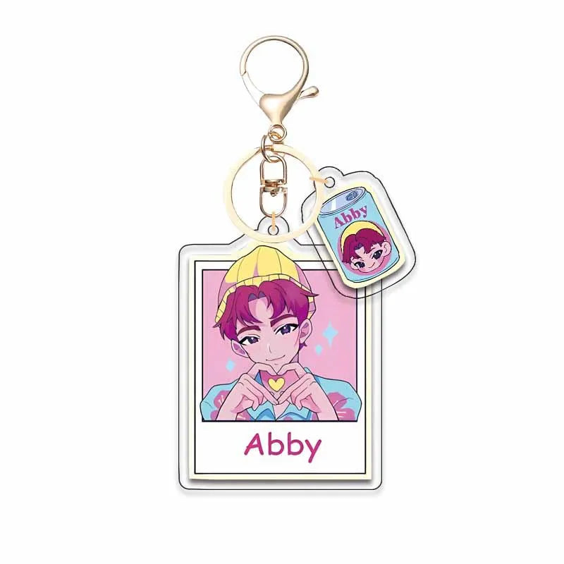 8pcs Girls Group Anime Fans Backpack for School & Outdoor, Double-Sided Spray Acrylic Keychain Lovely Gift for Frien