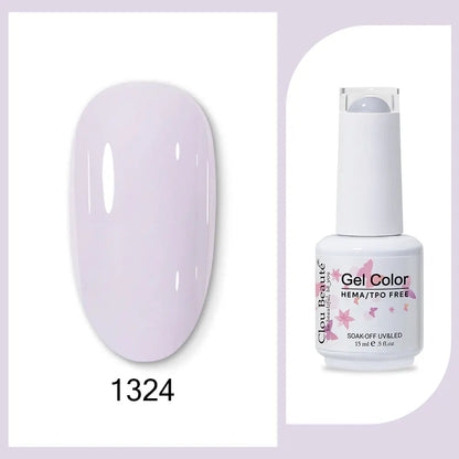 Clou Beaute 15ml Red Black White Green Neon Gel Nail Polish Base Top Coat Velvet Top 400 Colors Semi Permanent Gel Nail Varnish