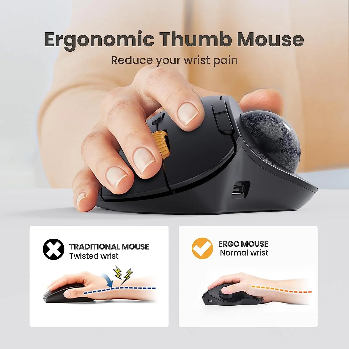 EM04 Ergonomic Trackball Mouse