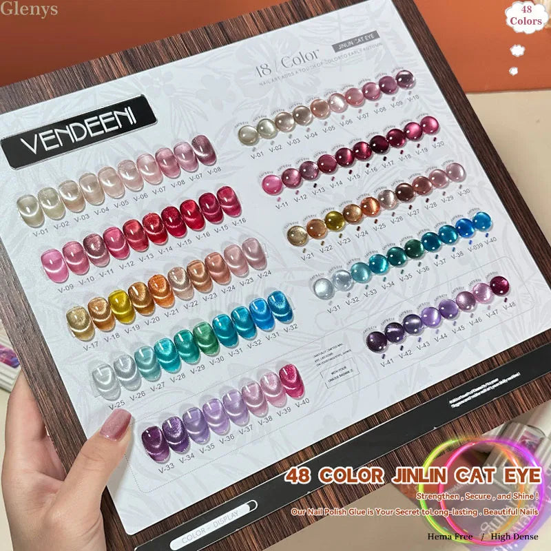 Glenys 50 color cat's eye nail polish glue All net popular advanced immersion gel UV LED nail salon art varnish set