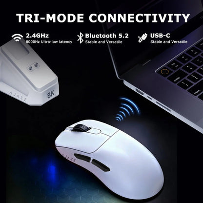 Ajazz AJ179 Apex AJ179PRO 8kHZ Wireless  Gaming Mouse PAW3950 Sensor 30000DPIR GB Charging Dock Macro Defines The Wired Mouse