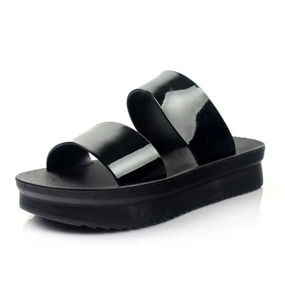 Korean Style Summer Roma Sandals With Thick Bottom And Soft Sole Simple Mom Shoes Jelly Beach Slippers Casual Women's Shoes