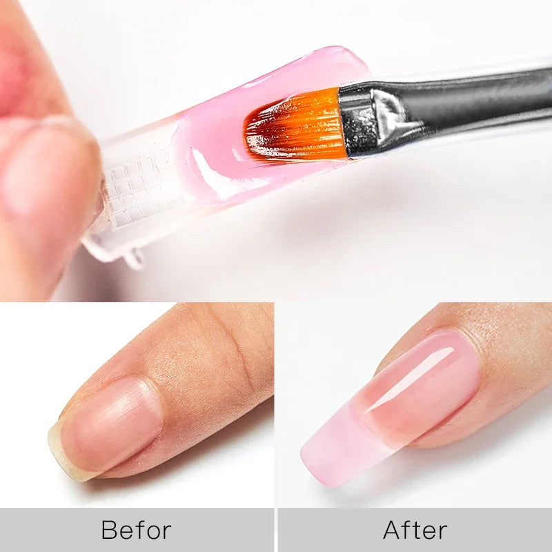 5pc Poly Extension Nail Gel Set Clear White Nude Pink Nail Art Building Varnish for Lenthening Nails Design UV/LED Lamp Needed