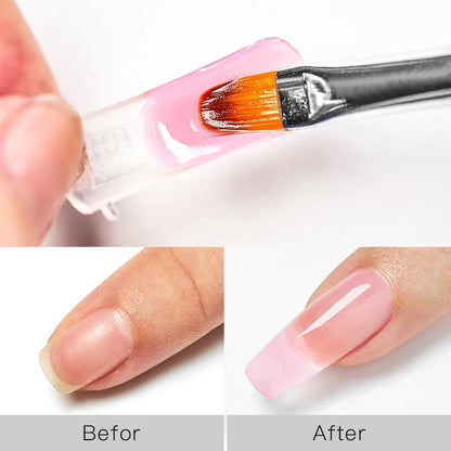 5pc Poly Extension Nail Gel Set Clear White Nude Pink Nail Art Building Varnish for Lenthening Nails Design UV/LED Lamp Needed