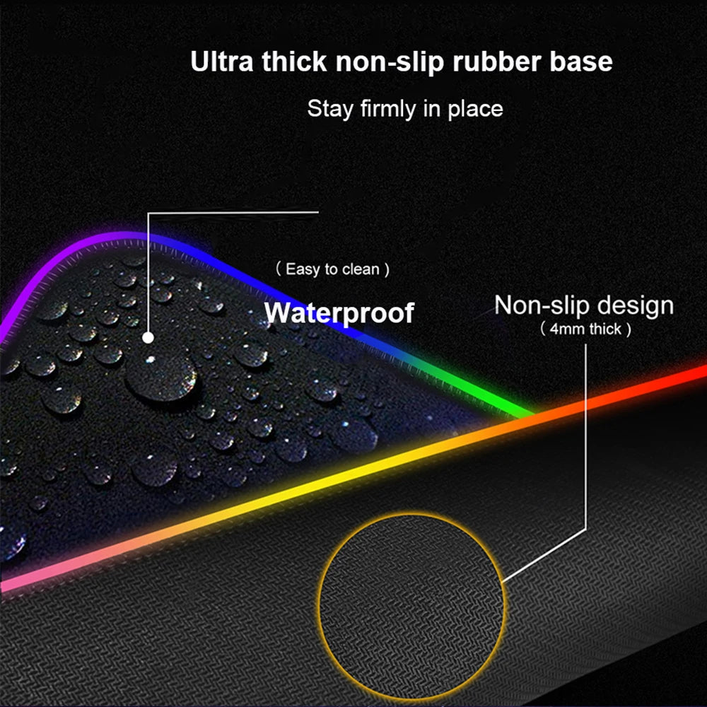 ONE PIECE Zoro RGB Mouse Pad Anime Carpe Large PC Gamer Computer LED Mausepad Keyboard Gaming Accessories Backlight Desk Mat XXL
