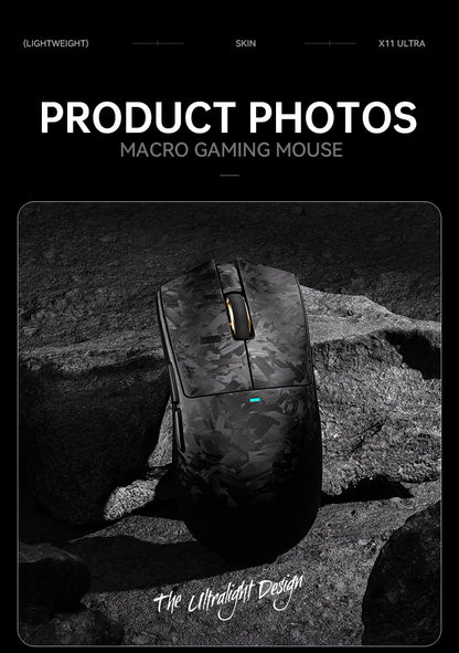 Attack Shark X11 Ultra 59g Superlight Wireless 8K Gaming Mouse Carbon Fiber Nano-Metal Ice Coating PAW3950MAX