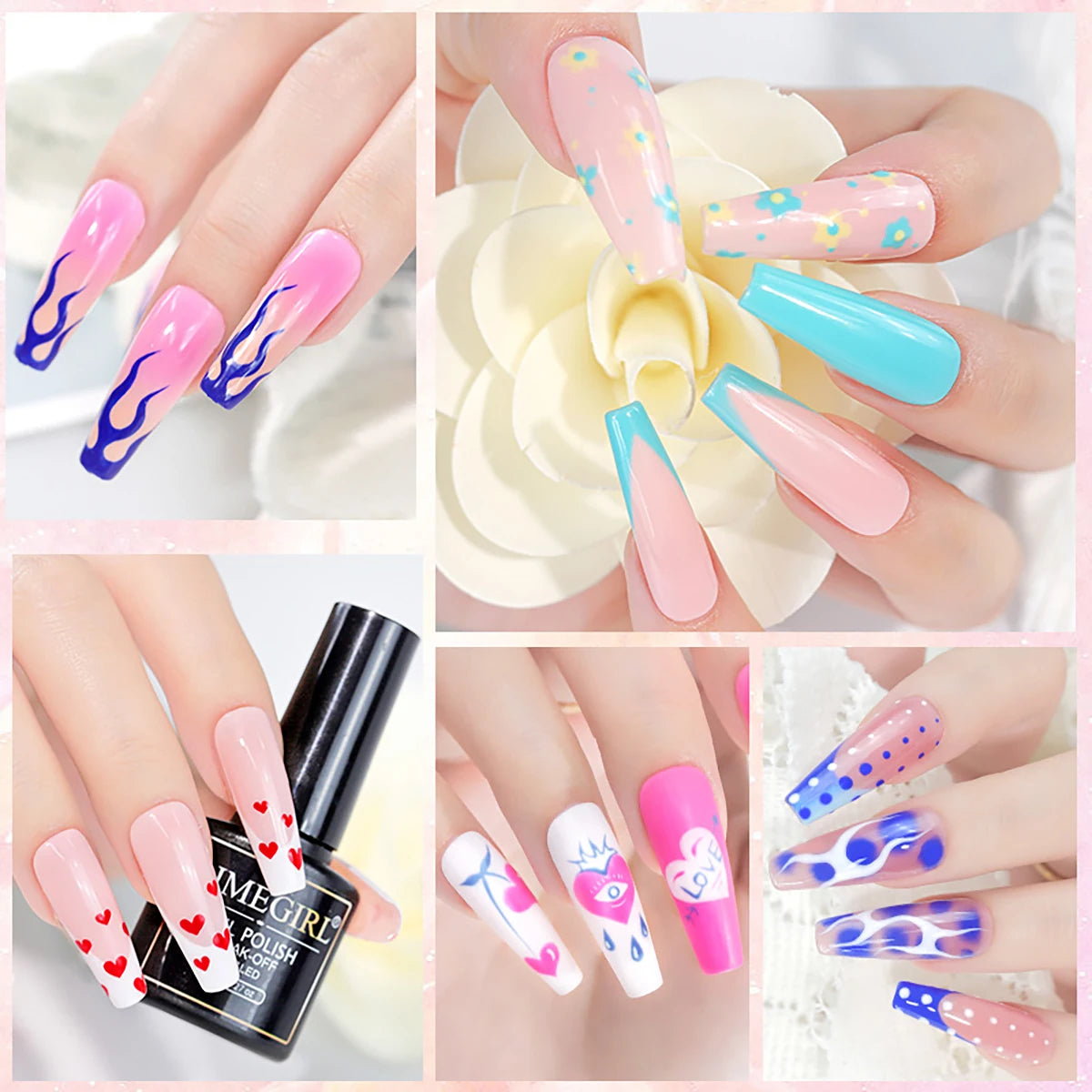 Limegirl Gel Nail Kit with Nail Lamp, 8ml Morandi Set, Base/Top/Matte, 30 Days Wear, UV/LED for Home & Salon