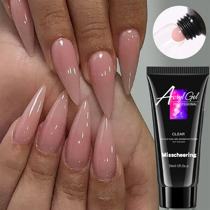 30ml Solid Color Nail Extension Gel Nail Build Poly  Acrylic Gel Uv Led Quick Extension Of Crystal Model Painless Crystal Glue