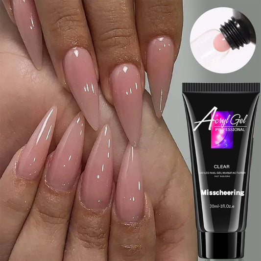 30ml Solid Color Nail Extension Gel Nail Build Poly  Acrylic Gel Uv Led Quick Extension Of Crystal Model Painless Crystal Glue