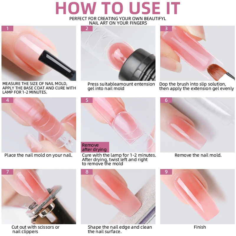 Poly Extension Nail Gel Set Professional Gel Nail Polish Kit 18 Colors Gel With Manicure tools  Intelligent sensing Nail stove