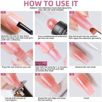 Poly Extension Nail Gel Set Professional Gel Nail Polish Kit 18 Colors Gel With Manicure tools  Intelligent sensing Nail stove