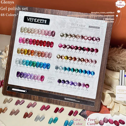 Glenys 50 color cat's eye nail polish glue All net popular advanced immersion gel UV LED nail salon art varnish set