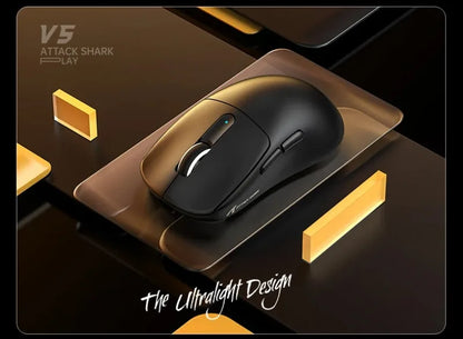 ATTACK SHARK V5 Wireless Gaming Mouse 3-Mode Ultra-Lightweight PAW3950MAX 8KHz Polling Rate For PC Gamer Accessories Gift