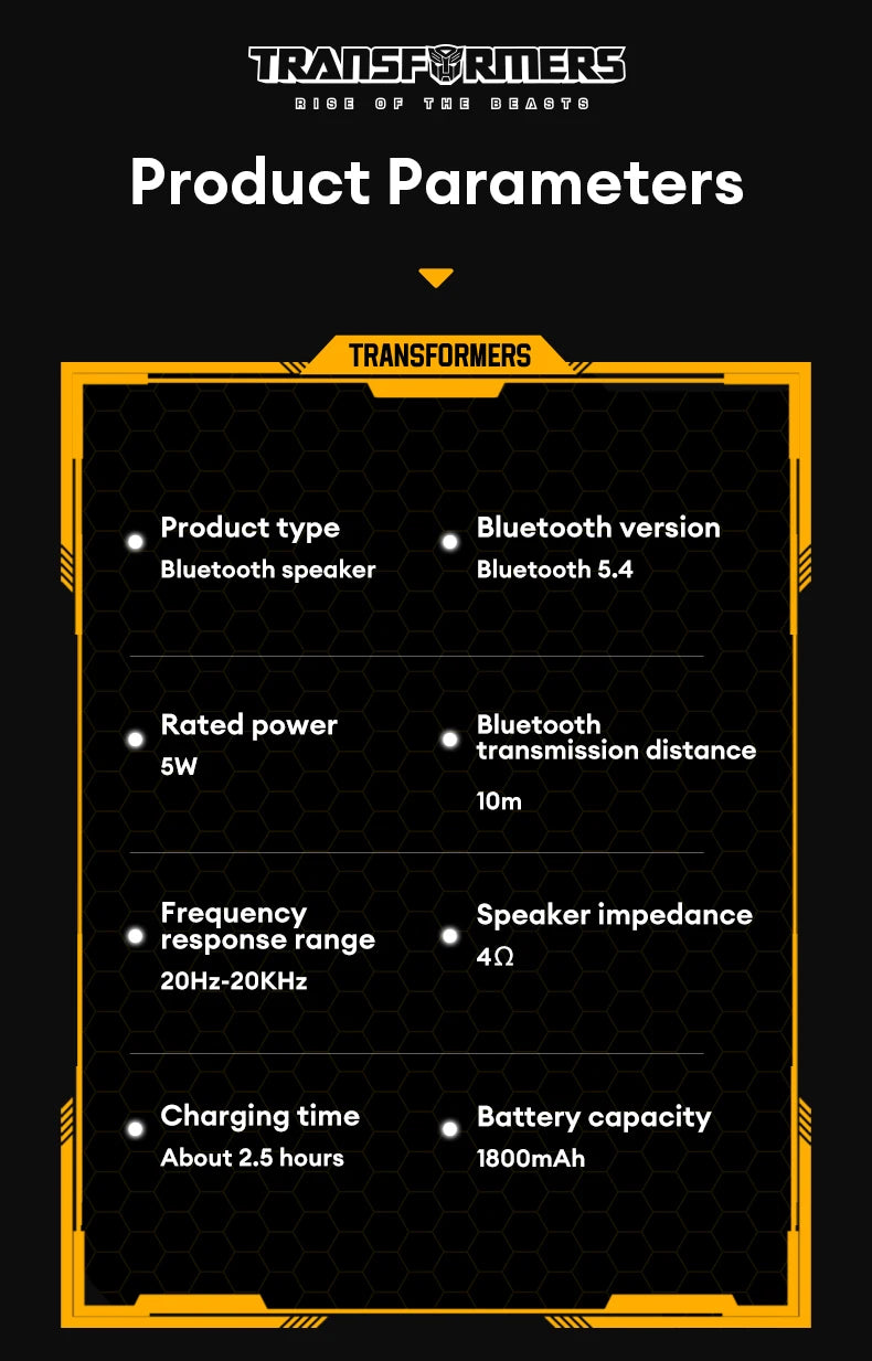 TRANSFORMERS TF-Y17 Portable Bluetooth Stereo Speaker