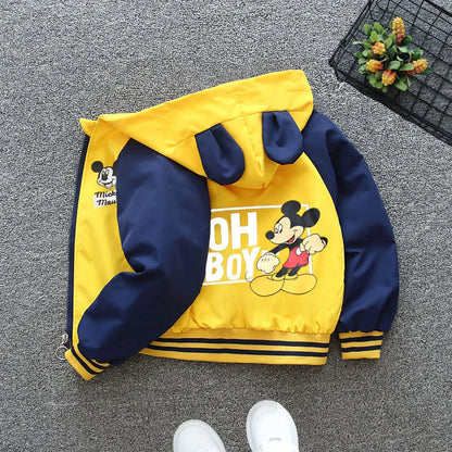 Boys Spiderman Hooded Jackets 1-10 Years Girls Spring Autumn Stitch Print Sports Coats Children Cartoon Outerwear Kids Clothes