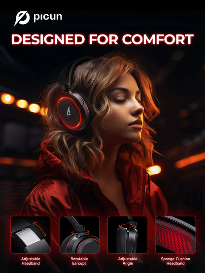 Picun G2 Gaming Headset (2.4G + Bluetooth, 7.1)