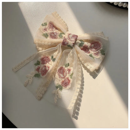 Embroidered Lace Hair Bow.