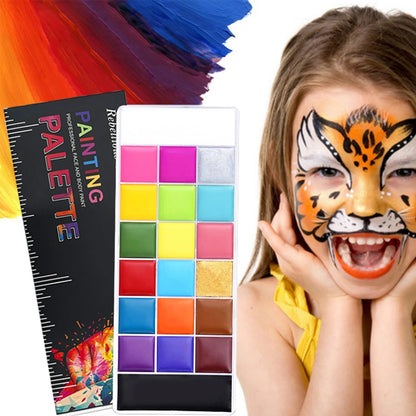 20 Colors Professional Face Paint Body Paint with Brush Water Based Face painting Makeup Safe Single Color For Adults Cosplay