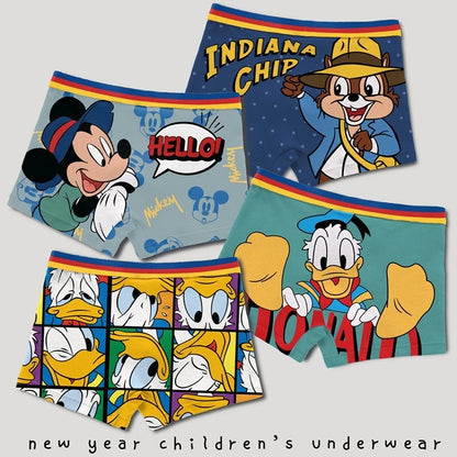 4-Piece Set Pikachu Boys' Underwear Pure Cotton Children'S Flat Corner Pants Summer Thin Spring Cartoon Cute Shorts