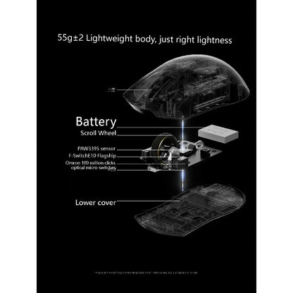 XINMENG ZERO 3 Gaming Mouse PAW3311/PAW3395/PAW3950 E-sport Sensor 1K/8K Polling Rate Carbon Fiber Case 500mAh Battery Wireless