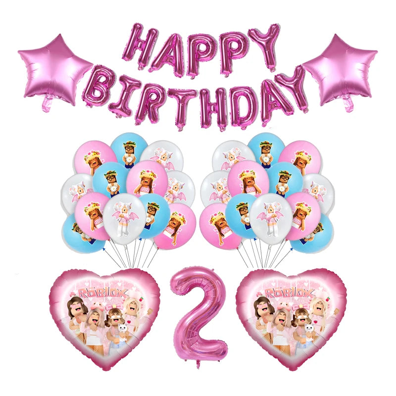 Pink Roblox Birthday Set 🎉🤖