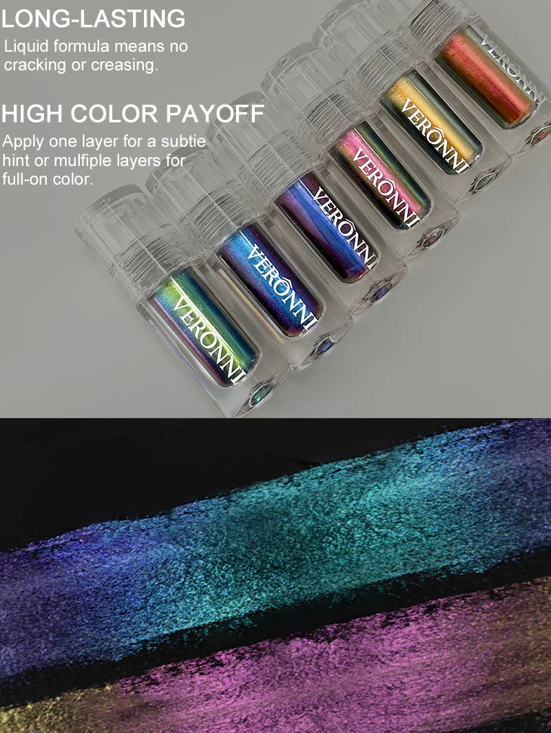 Chameleon Liquid Eyeshadow Long Lasting Multichrome Duochrome Eyeshadow Pigments Aurora Eyeshadow Glitter Makeup Party Cosmetic