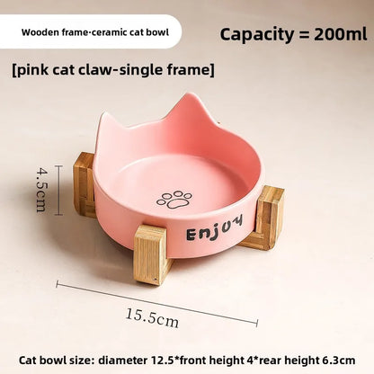 Cat Bowl Black Ceramic Dog Bowl Black Bowl Cat Food Bowl Dog Bowl Dog Drinking WaterCatFood Bowl Pet Water Bowl Anti-overturning