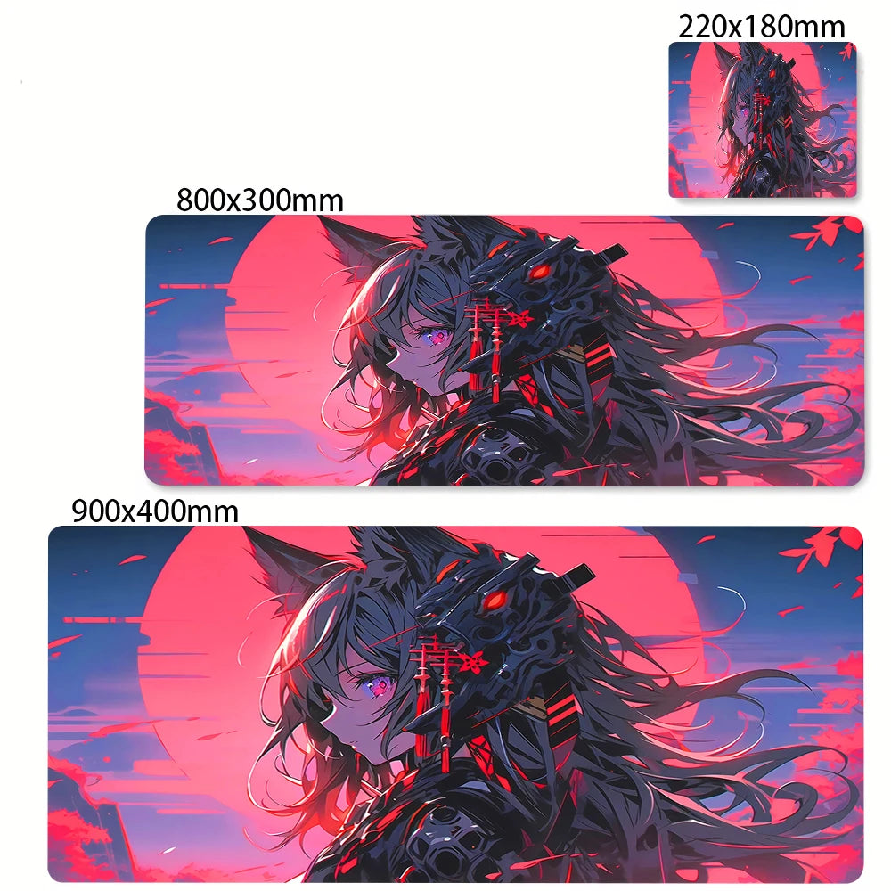 Anime Girl Mouse Pad Kawaii Pink Mousepad Gaming Speed Keyboard Pads Large Gamer Mouse Mat Rubber Desk Mat HD Print Cute Carpet