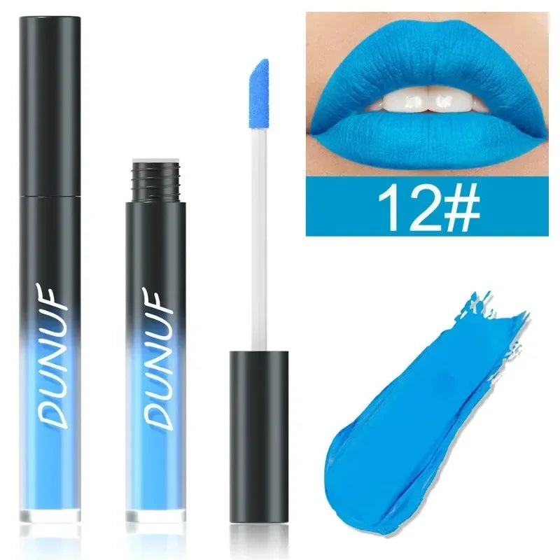 DUNUF 32 Color Matte Liquid Lipstick: Bold Pigment Non-Stick Lip Glaze