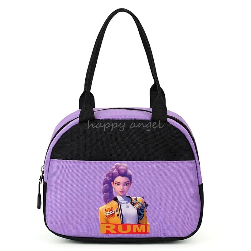 New Lunch Bags KPop Demon Hunters Print Women Men Large Capacity Picnic Drink Thermal Bag Portable Outdoor Food Lunch Handbags