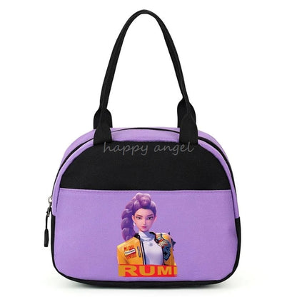 New Lunch Bags KPop Demon Hunters Print Women Men Large Capacity Picnic Drink Thermal Bag Portable Outdoor Food Lunch Handbags