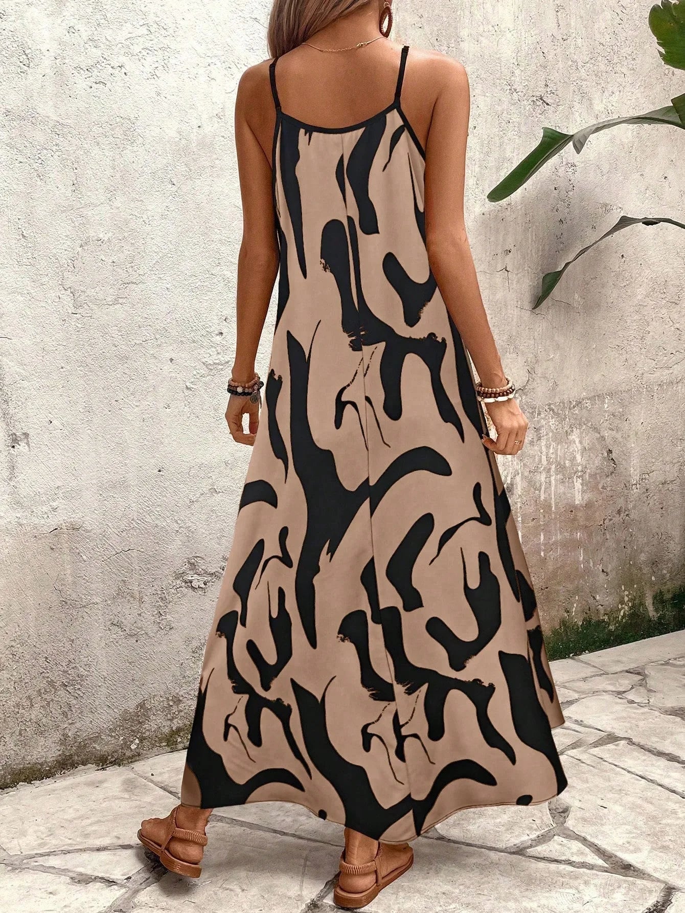 Summer 2026 Women's Fashion Slim Fit Floral Print V-Neck Loose Holiday Style Dress Knitted Fabric A- Line Skirt Casual Wear