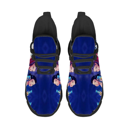 Children's Parent-child Shoes for Spring Cartoon Character Print Lightweight Sneakers Breathable Flat Heel Lace-up Casual Shoes