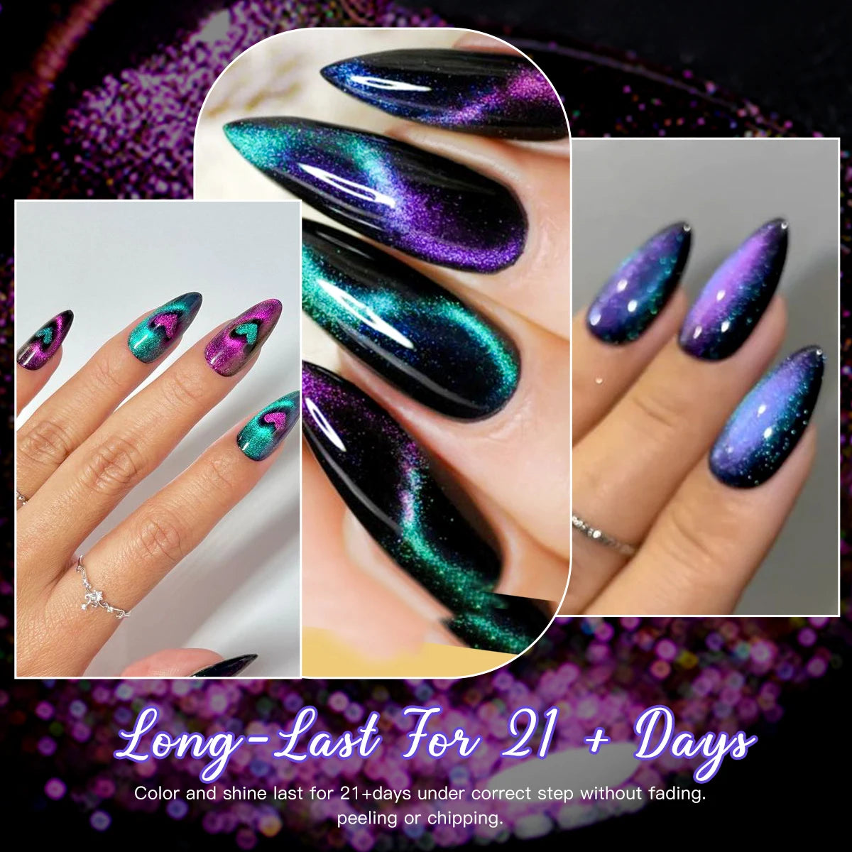 MEET ACROSS 11/9/10Pcs Cat Magnetic Gel Nail Polish 9D Magnetic Gel Semi Permanent Nail Art Soak Off UV Gel Varnish Nails Kit