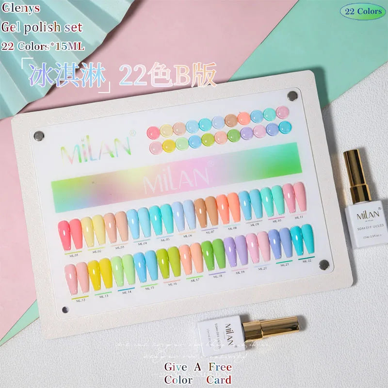 Glenys 22 color series nail polish glue, full network popular color, full immersion gel nail salon, nail art varnish set