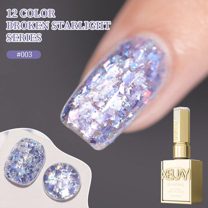 2025 new popular 12-color glittering diamond sequins nail gel, high saturation gloss long-lasting for nail art DIY