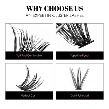 Eyelashes 200 PCS Clusters Lash Bond and Seal Makeup tools DIY Lashes Extension kit for gluing Lashes Gluing Glue Accessories