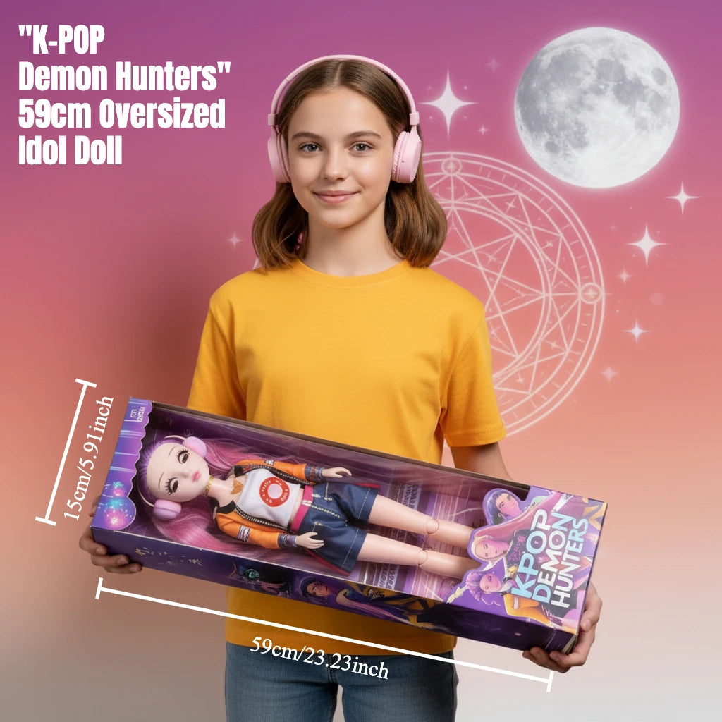 60cm Large Musical Plastic Kpop  Dolls | Posable Moving Eyes Rumi Mira Zoey Princess DIY Birthday Gifts