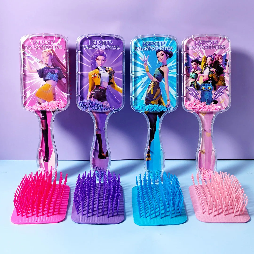 4PCS Anime Cartoon Air Cushion Comb, Portable Hairbrush Perfect Fans Club Gift for Girls and Students