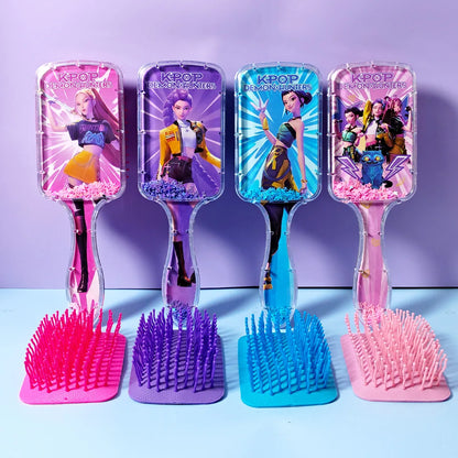 4PCS Anime Cartoon Air Cushion Comb, Portable Hairbrush Perfect Fans Club Gift for Girls and Students