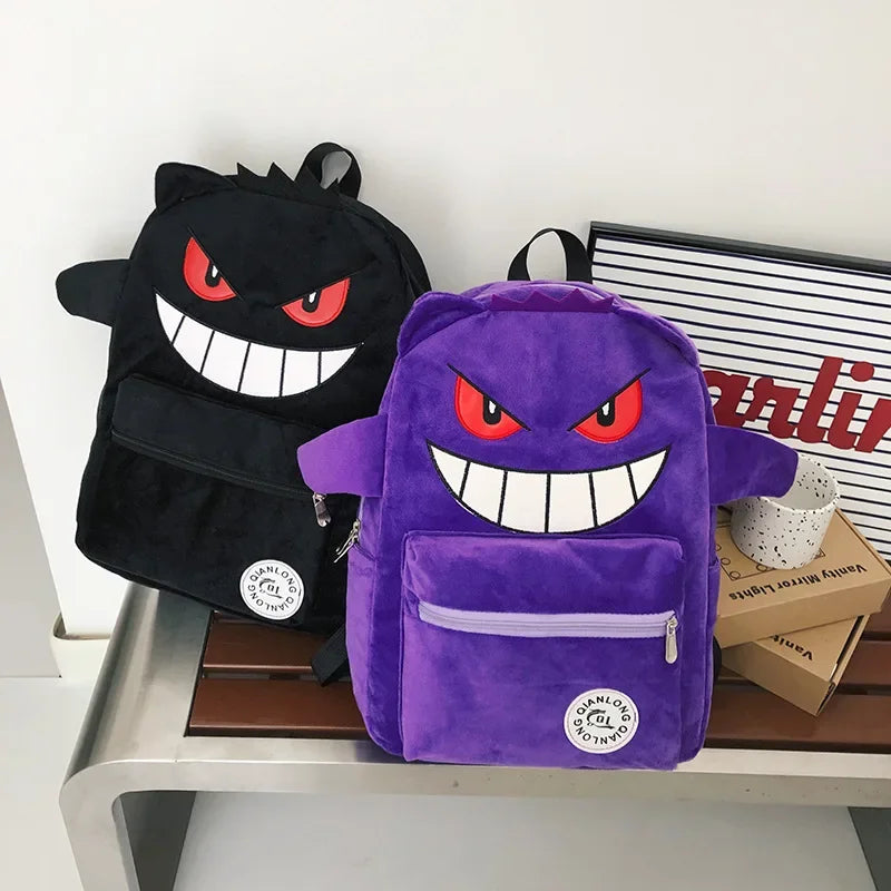 TAKARA TOMY Pokemon Backpack Gengar Student School Bag Children's Gifts Cartoon Kawaii SchoolBag Mochila