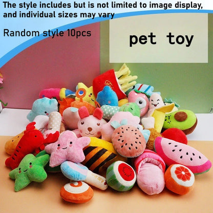 5/10pcs Pet Chew Toy with Squeaking Plush Toys, Small Chili and Eggplant Shapes, Dog Interactive Toys To Bite, Pet Gifts